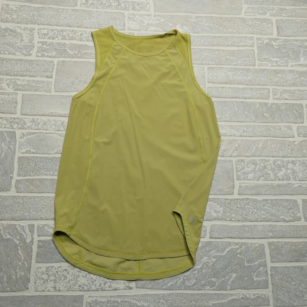 Lululemon Sculpt Cropped Tank Top Womens Size Small‎ Green Lightweight Workout